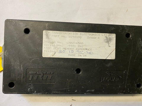 USED SEAT CONTROL UNIT FOR JAGUAR PART #LNA2165AD. FITS JAGUAR XJ8,VDP,XJR,XJ6,XJ12 1995-1999