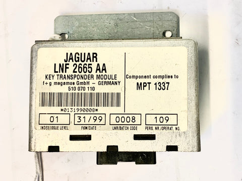 USED JAGUAR KEY TRANSPONDER MODULE PART #LNF-2665-AA. FITS JAGUAR XJ8/XJR